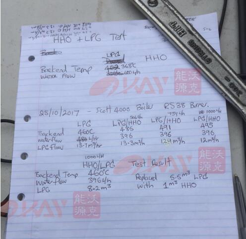 客戶提供沃克氫氧能源機測試結果